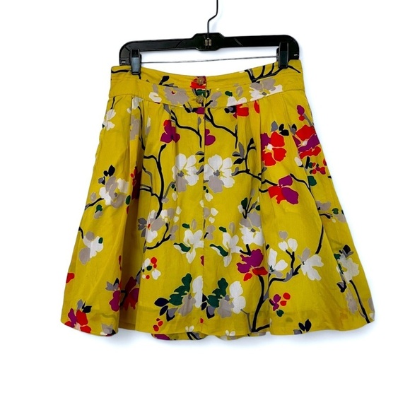2/$30 Old Navy Floral Skirt Yellow 100% Cotton SZ 6 - Picture 1 of 13